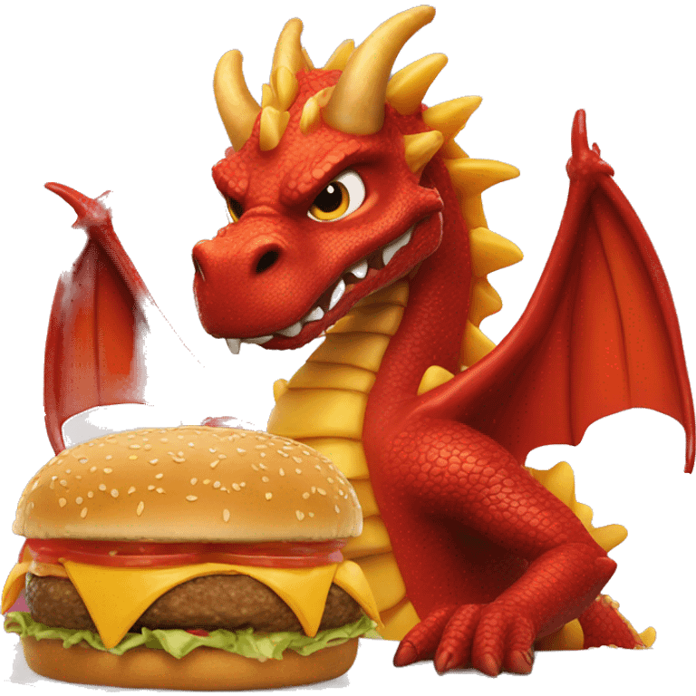 inferno dragon eating mcdonals burger emoji