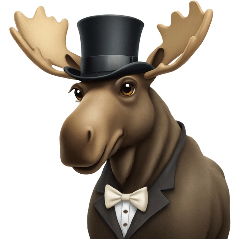 Moose wearing a monocle ￼ emoji