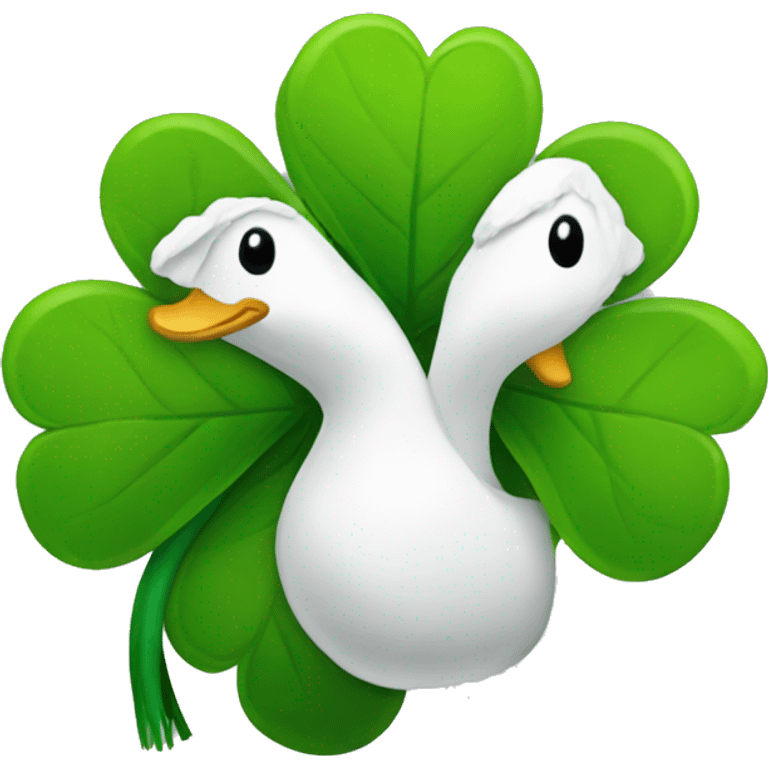 Green shamrock duck emoji