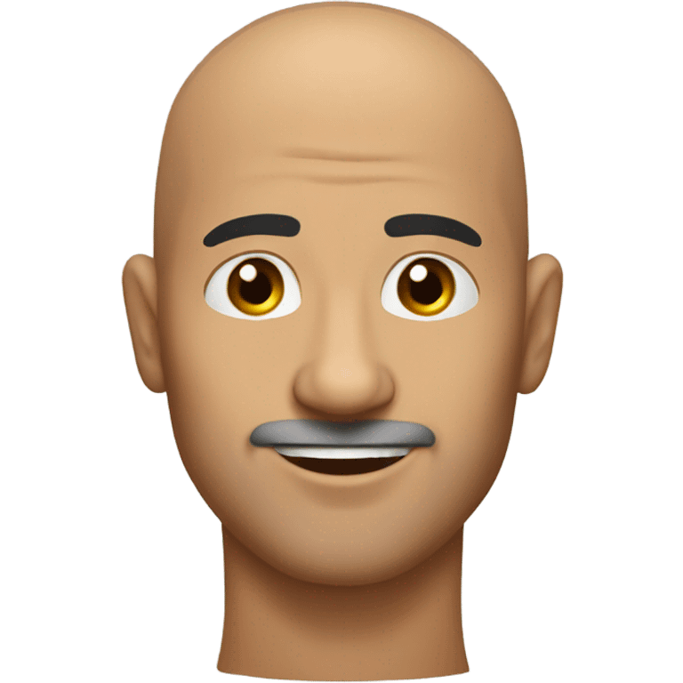 Bald hispanic man with face of a nut emoji