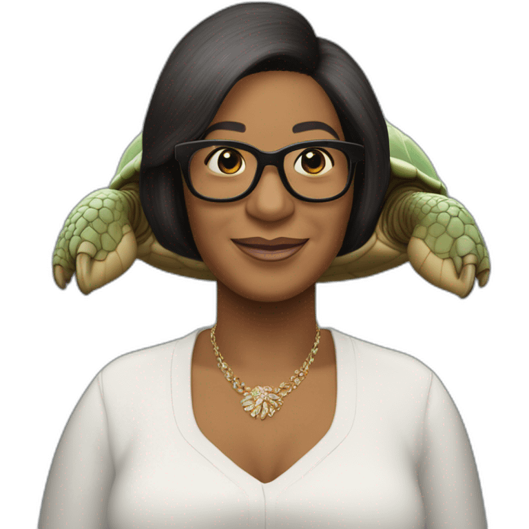 Franklin la tortue avec la tête d'aretha franklin  emoji