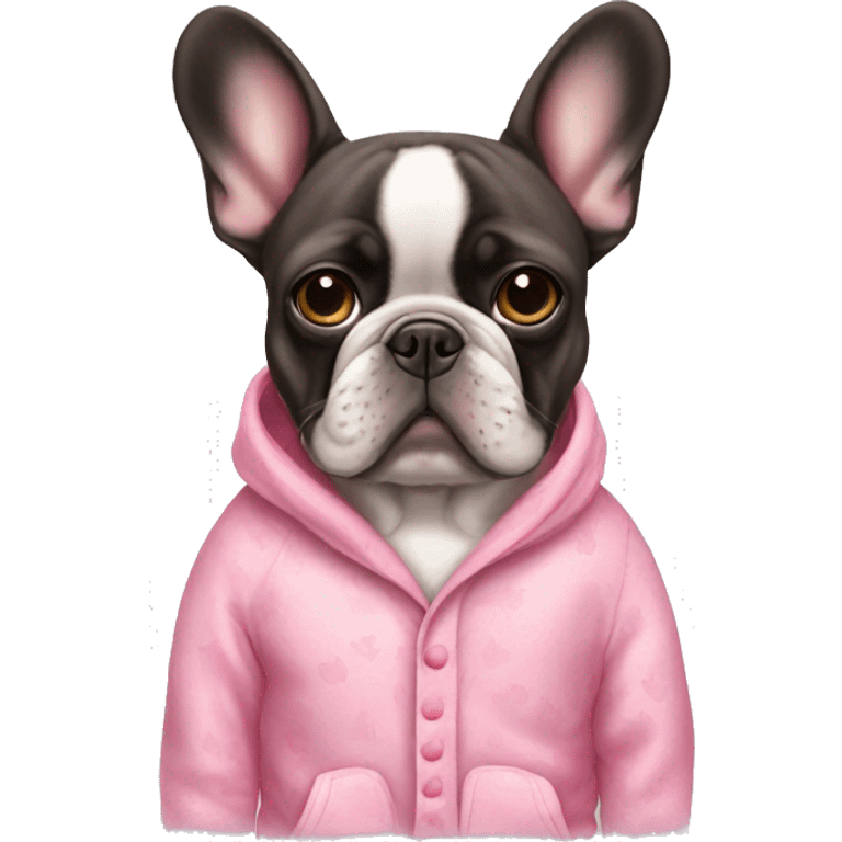 French bulldog in pink pajamas  emoji