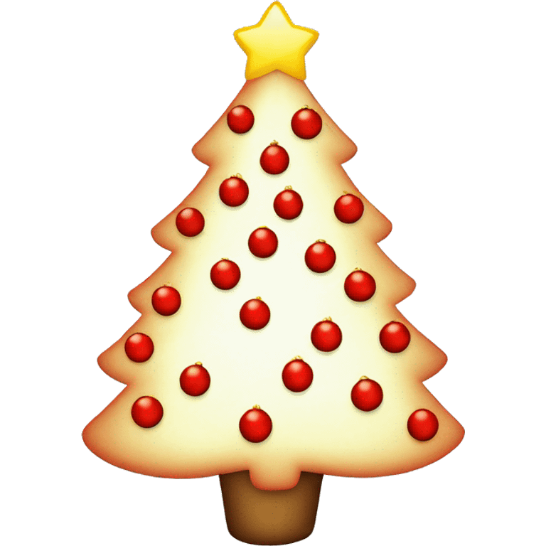 Christmas tree with red ornaments and red lights  emoji