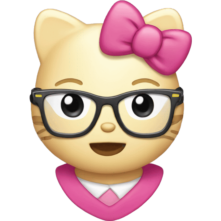 Hello kitty with glasses emoji