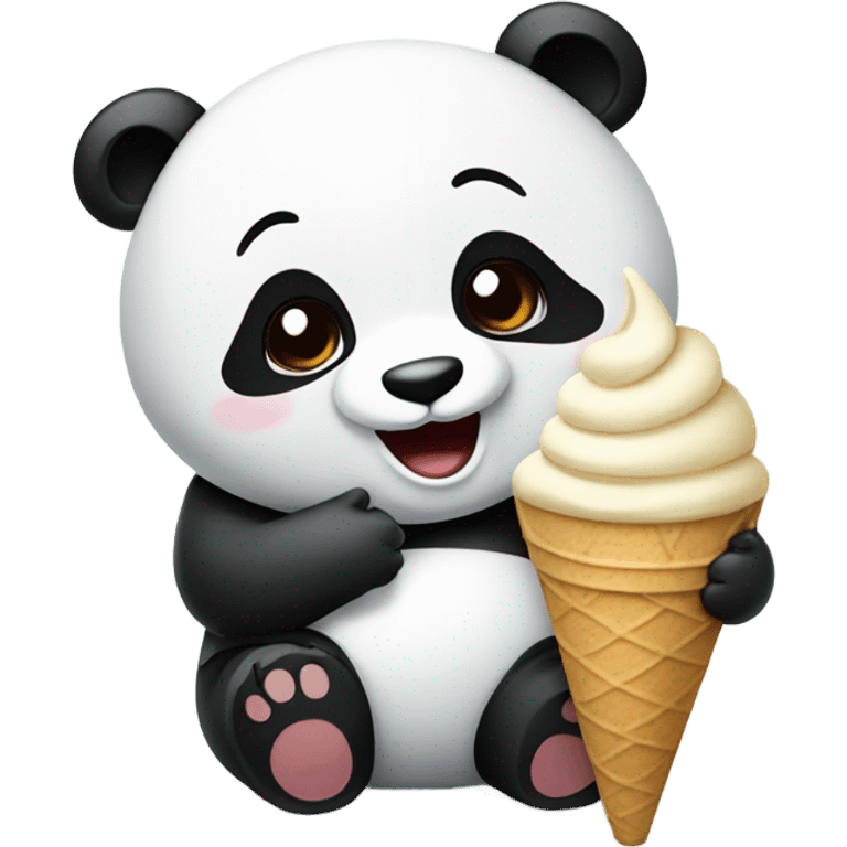 Panda eating ice cream emoji