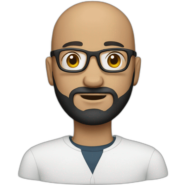 bald man with dark beard and glasses emoji