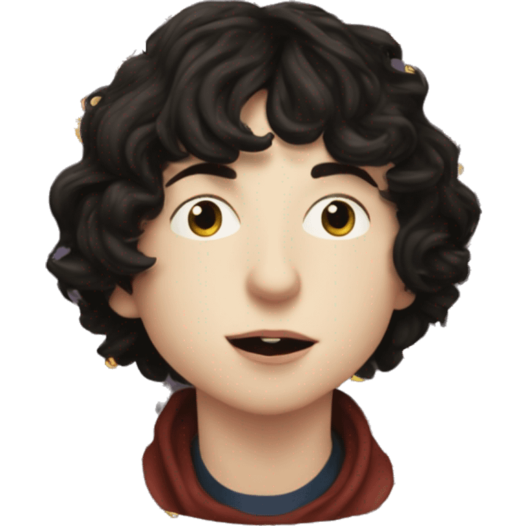 Finn wolfhard doing a kissy face emoji