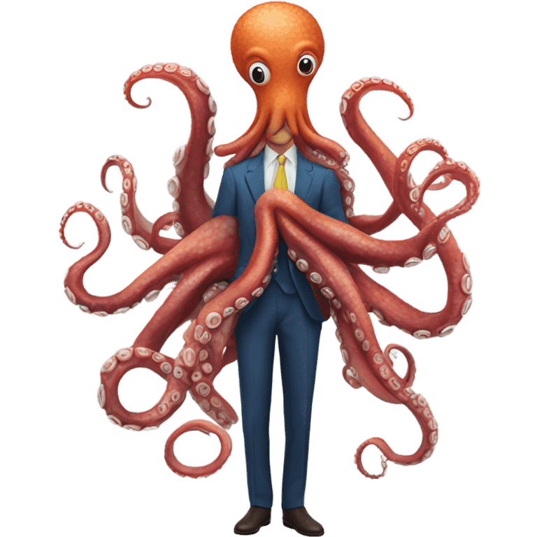 a man surrounded by an octopus emoji