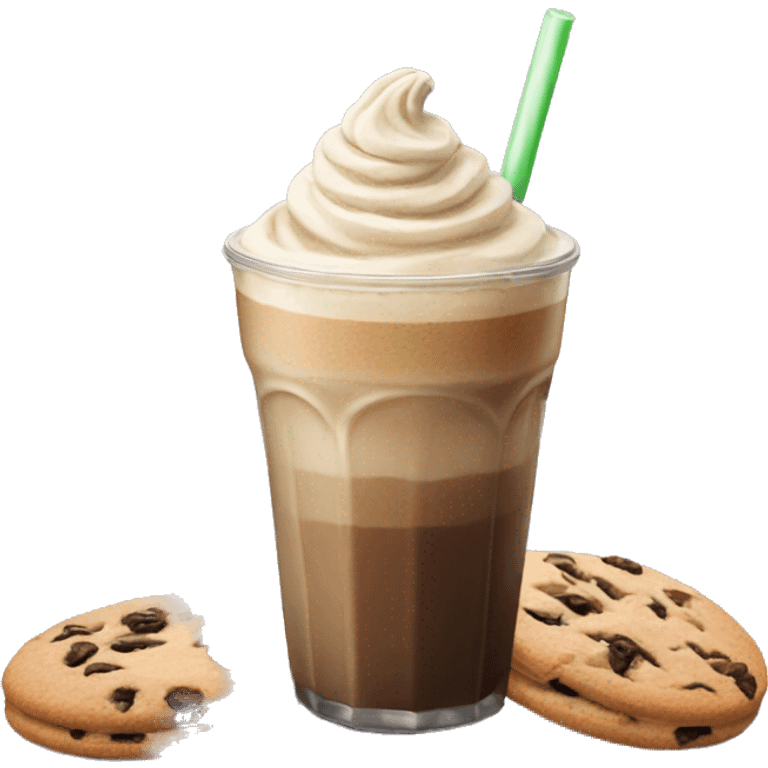 Frappe with cookies emoji