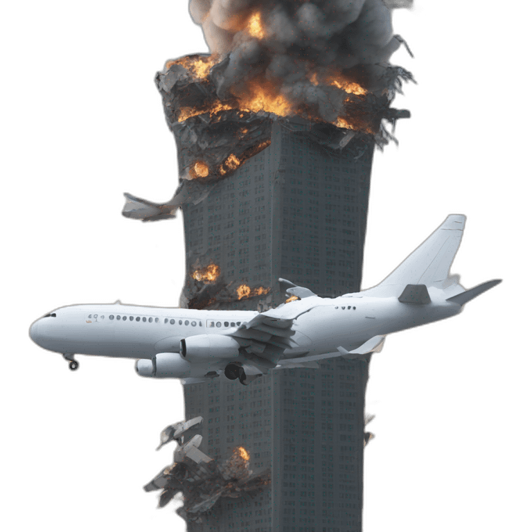 Plane crash in two same towers emoji