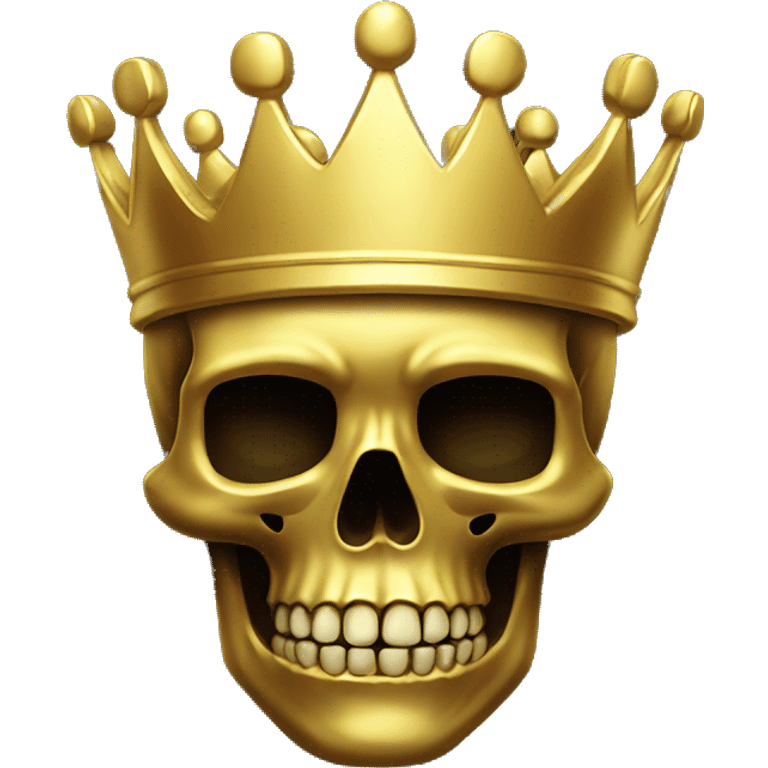 Golden smooth Skull with crown emoji