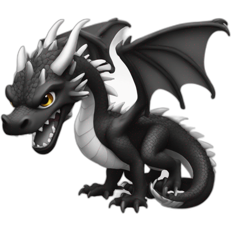 Black and white dragon emoji