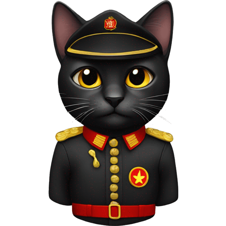 black cat in communist uniform emoji