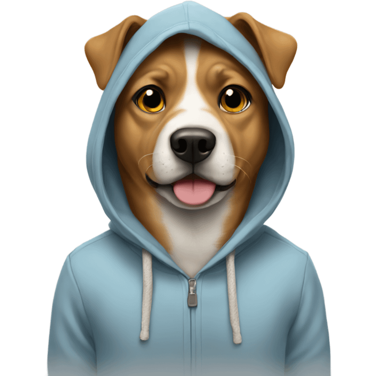 Dog wearing a hoodie emoji