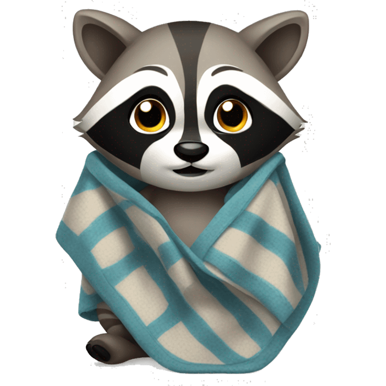 raccoon with blanket emoji