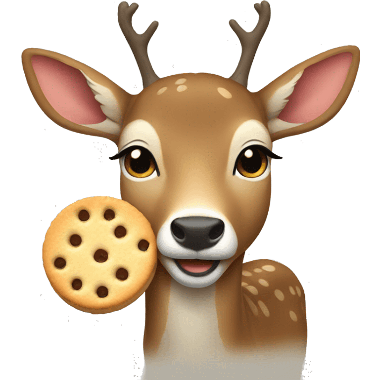 Deer from Japan eating biscuits  emoji