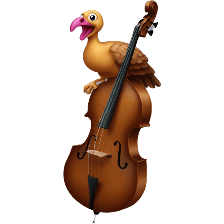 turkey playing the double bass emoji