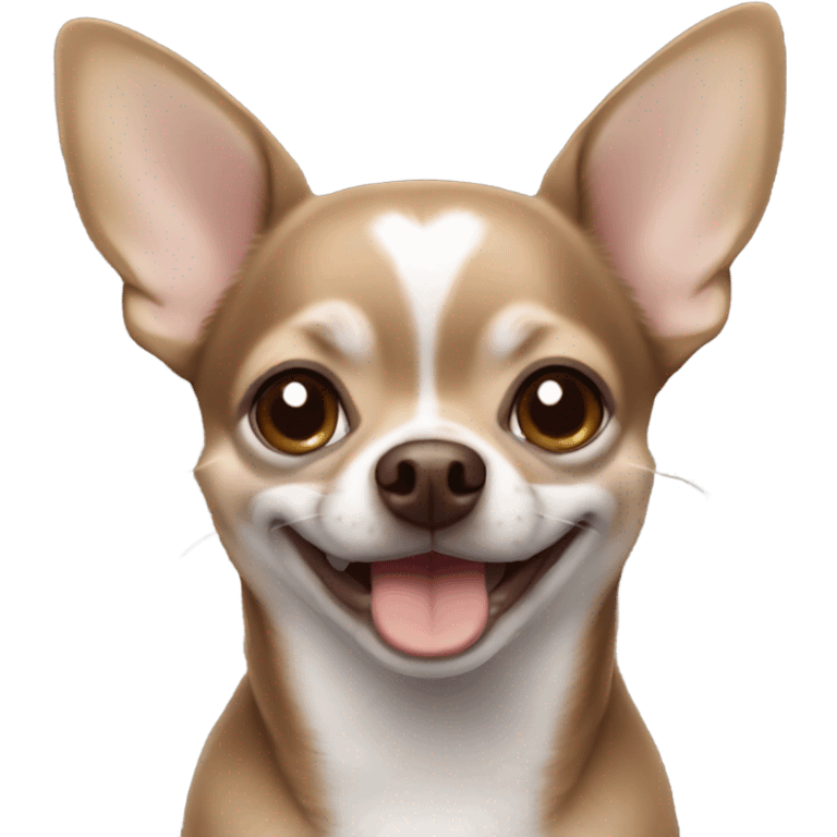 brown grey chihuahua smiling  emoji