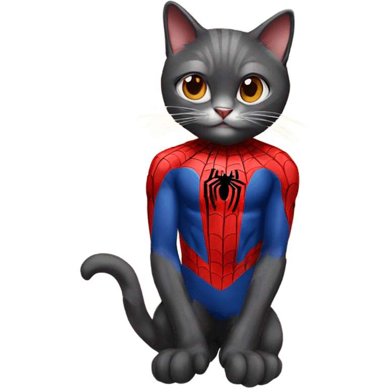 cat cosplaying spider man emoji