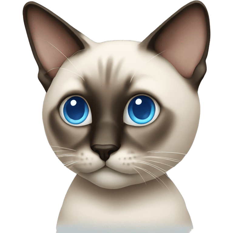 Siamese cat with a blue eyes with a laptop emoji