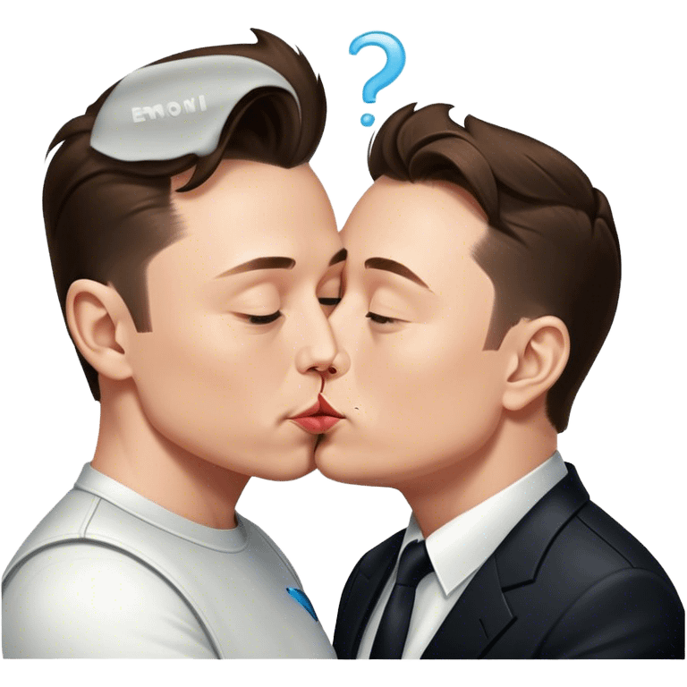 Elon Musk kissing Elon musk emoji