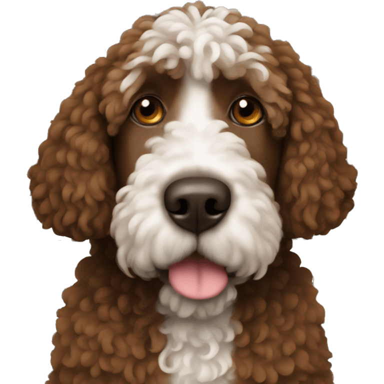 Brown Spanish water dog in jail emoji