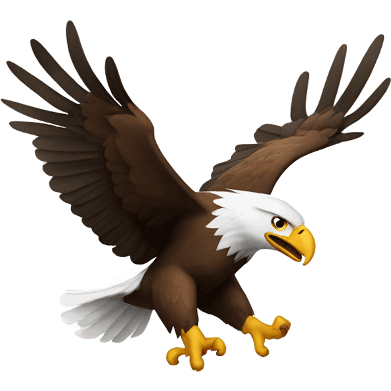 An eagle taking a poop emoji