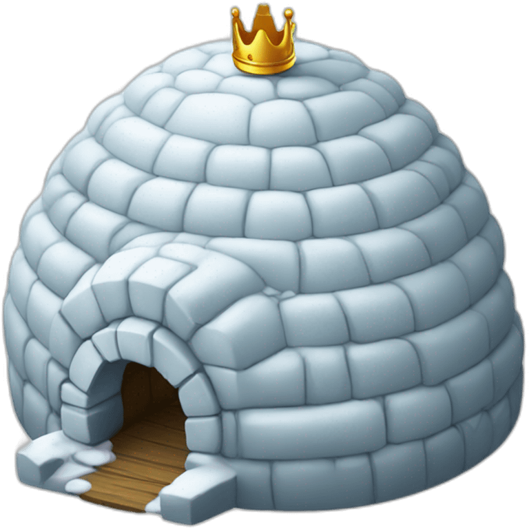 igloo with king crown on top emoji