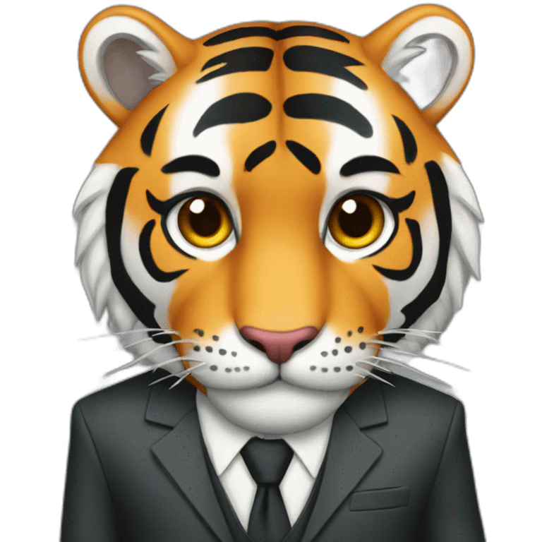 Tiger with suit emoji