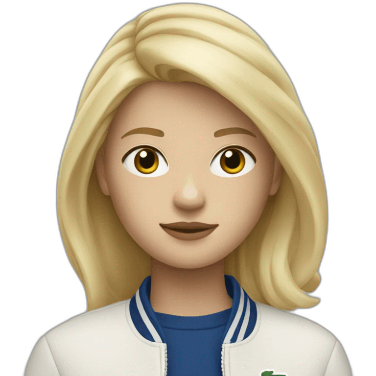 Blond girl with lacoste jacket emoji