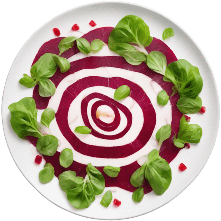 carpaccio from beets on a white plate emoji