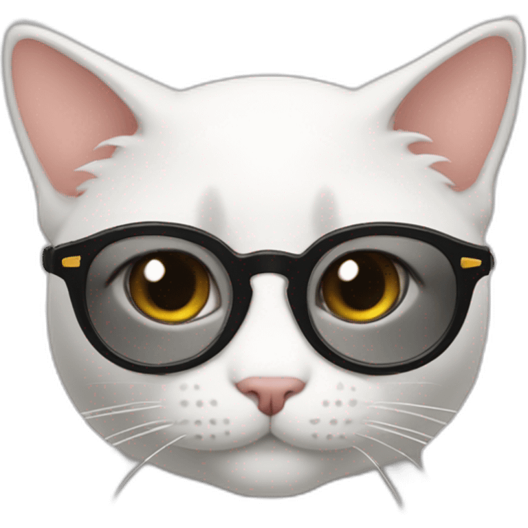 joven gafas piel blanca y gato emoji