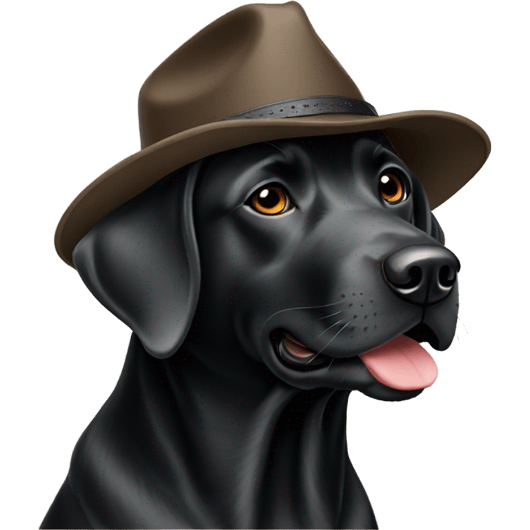 Black Labrador Texas hat emoji