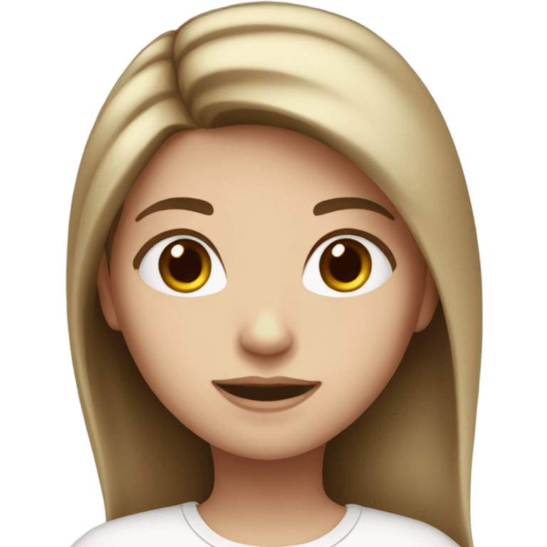 Girl whit white skin and brown hair emoji