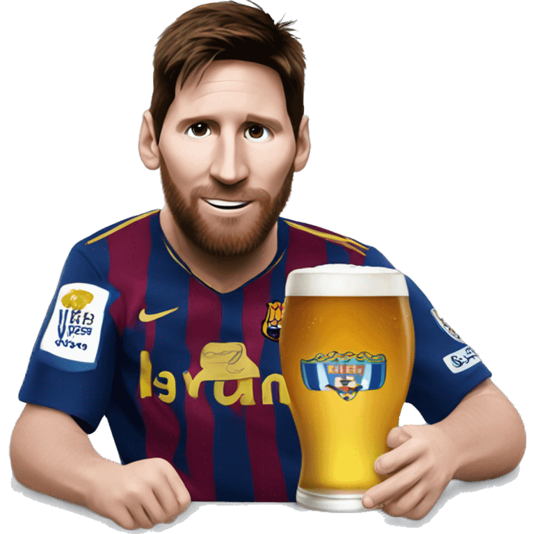 messi drinking beer emoji