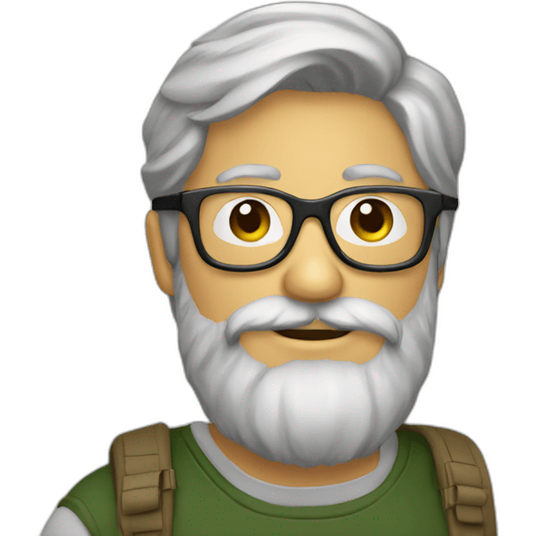 Birding man with beard and glasses emoji