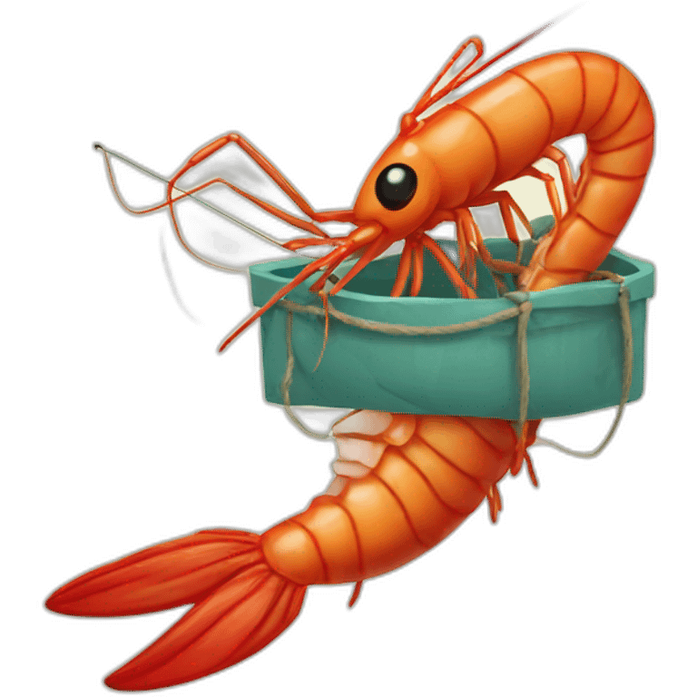 Shrimp as a fishing rot emoji