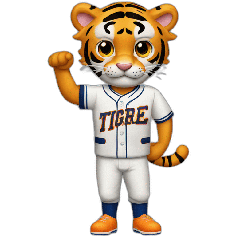 Tigre con camiseta de beisbol y la letra L emoji