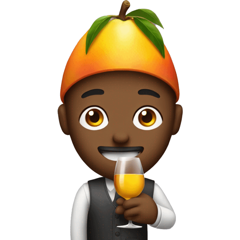 mango man holding wine emoji