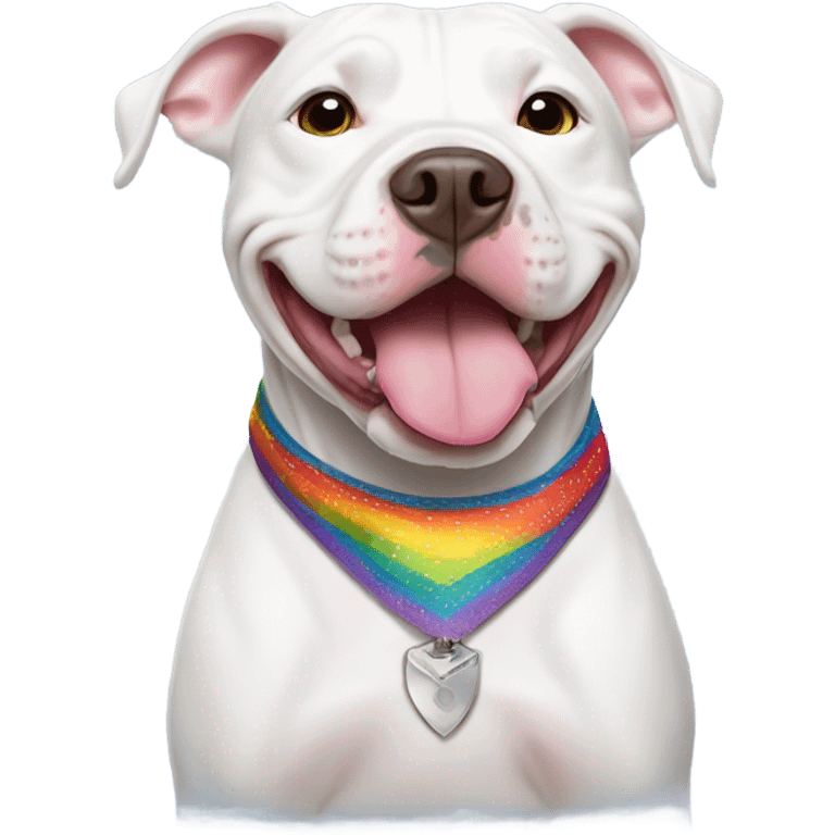 LGBTQ+ white pitbull emoji