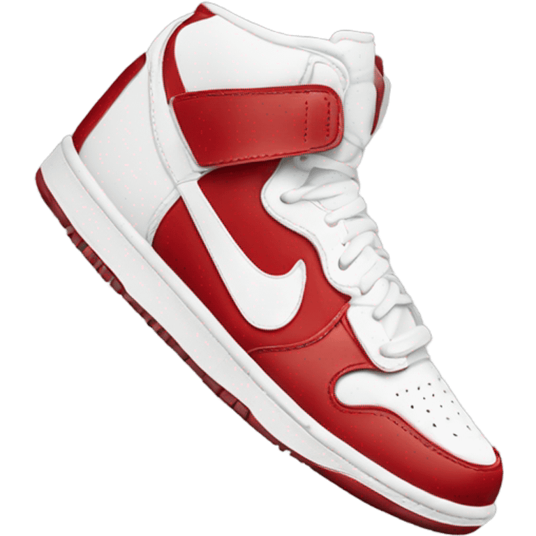 White and red nike air high top shoe emoji