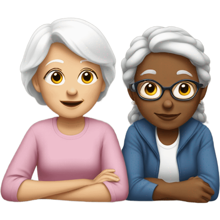 White grandmother and teenage granddaughter  emoji