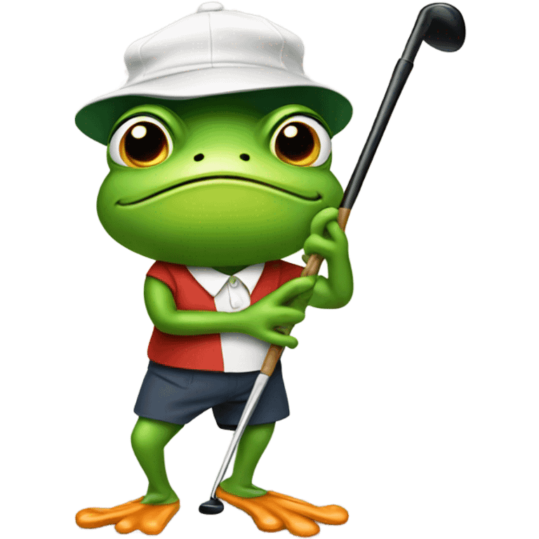 Frog golfer emoji