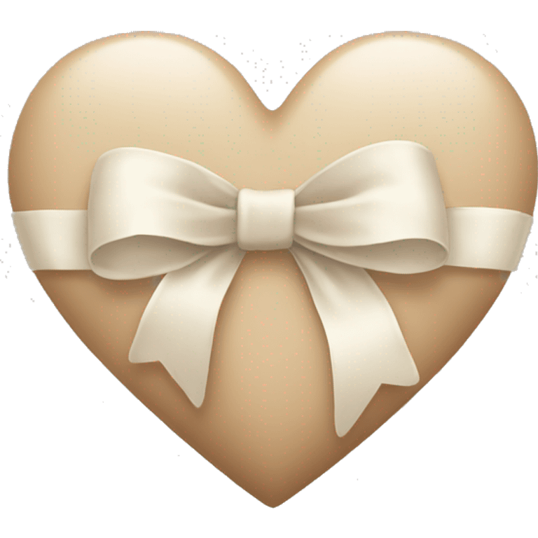 white heart with beige bow emoji