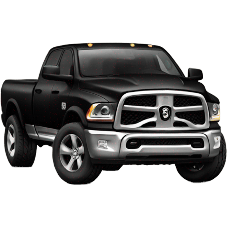 Black ram truck with big tires emoji