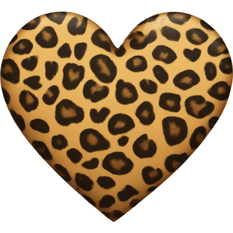 leopard print heart emoji