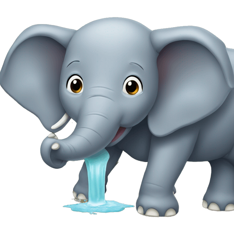 elephant eating sticky water emoji