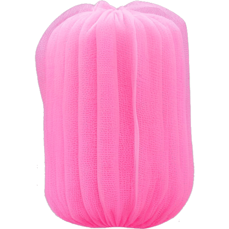 Synthetic pink mesh loofah emoji