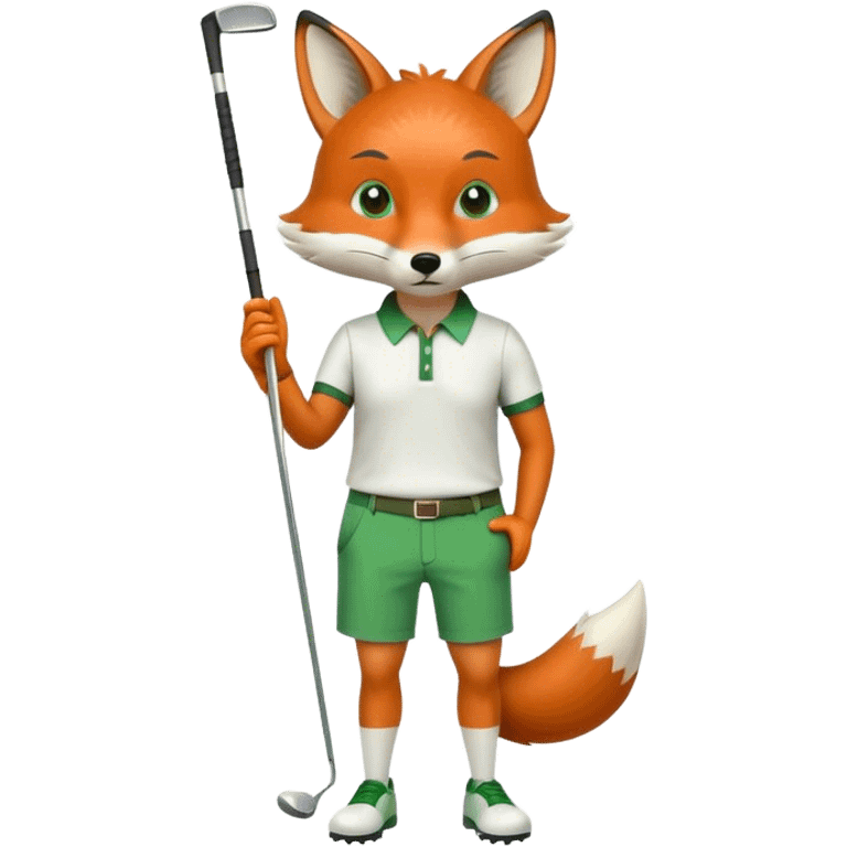 fox playing golf in green shorts emoji