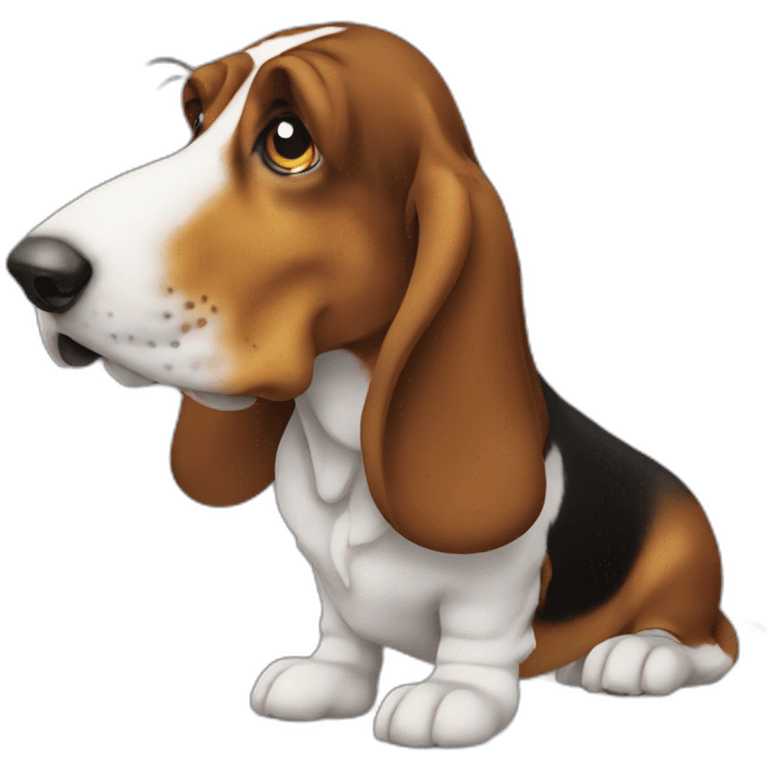 Dog basset hound full-body-head-right emoji